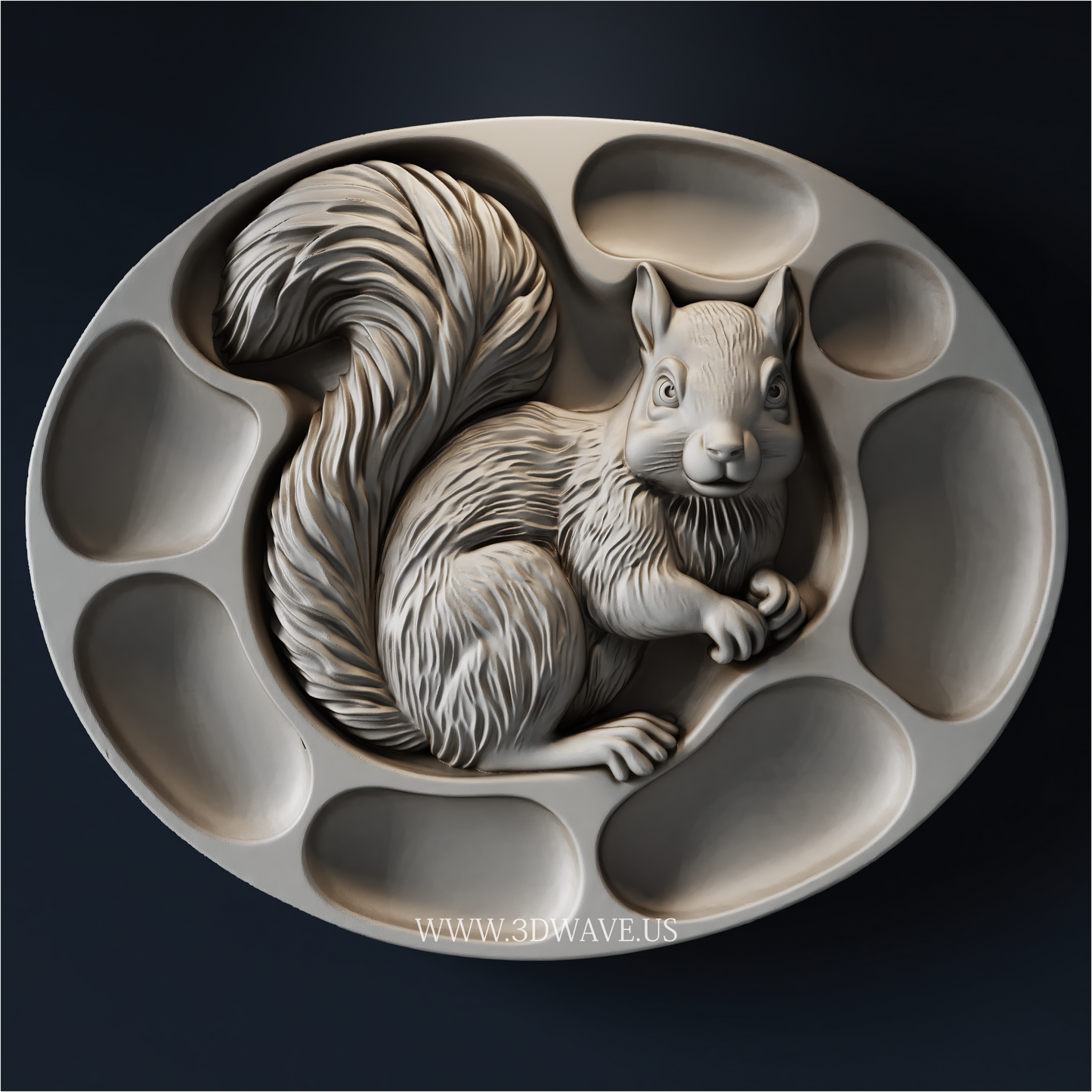 Squirrel Charcuterie Tray STL | CNC Router File | 3DWave