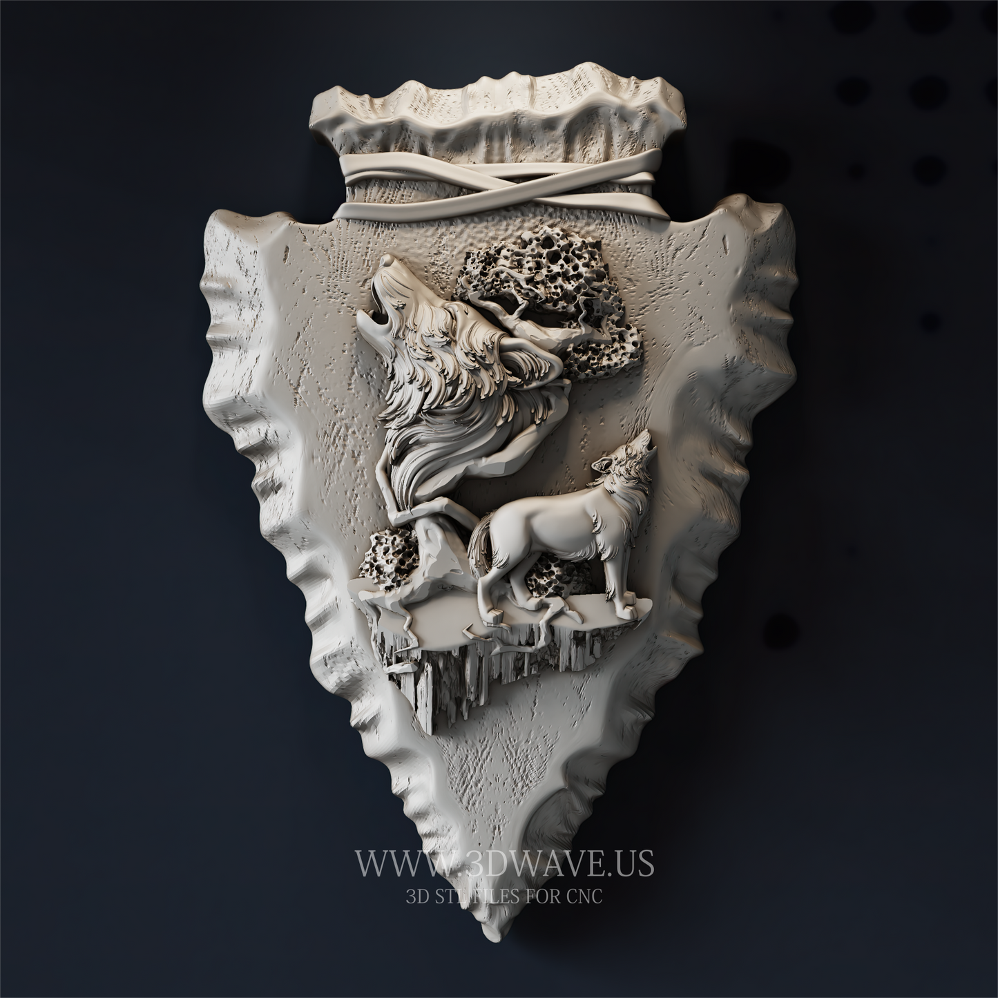 CNC Files for Wood | Wolves Arrow STL, 3D STL Model | CNC Router File - 3DWave.us