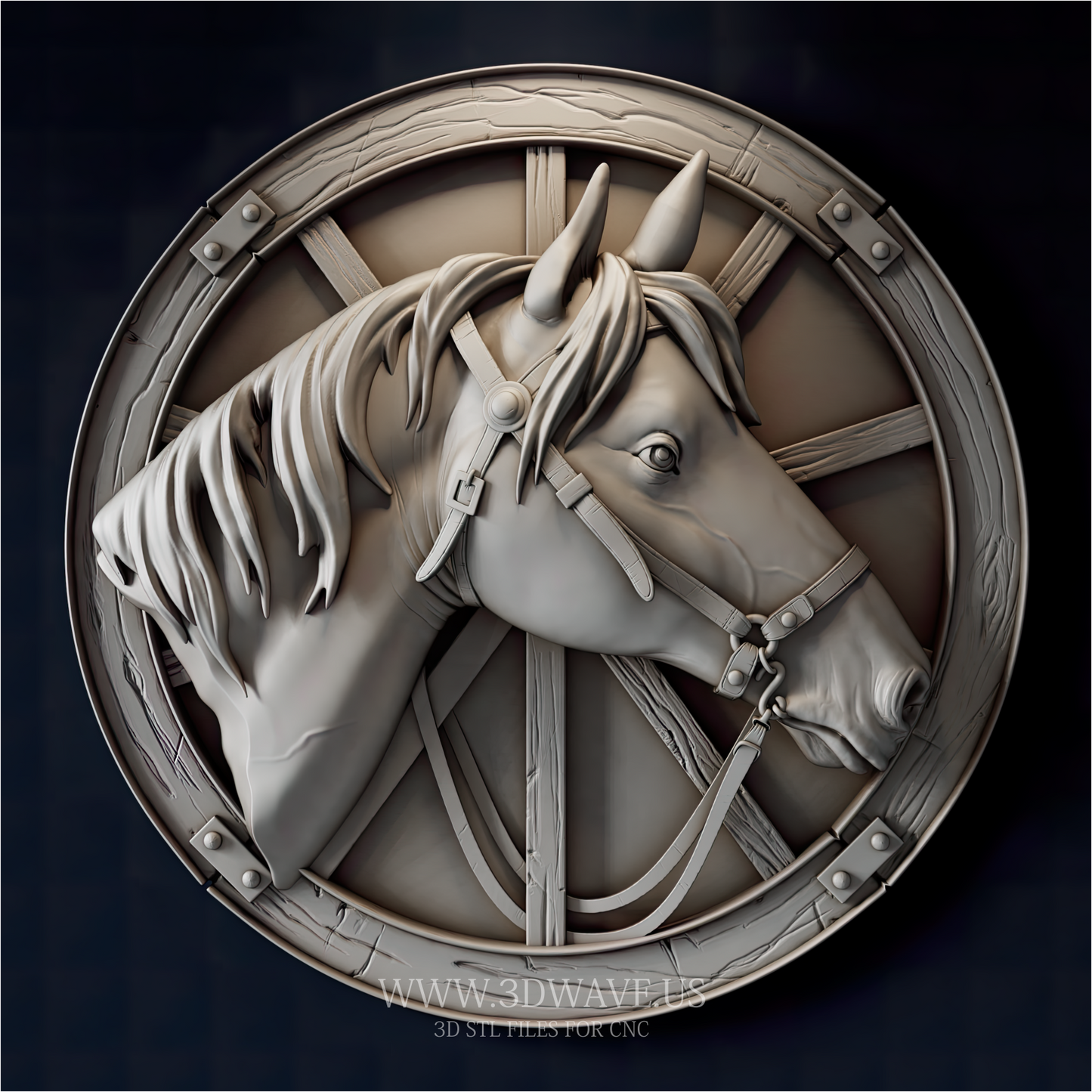 Horse STL File | Horse Head CNC Relief | Router Carving Download