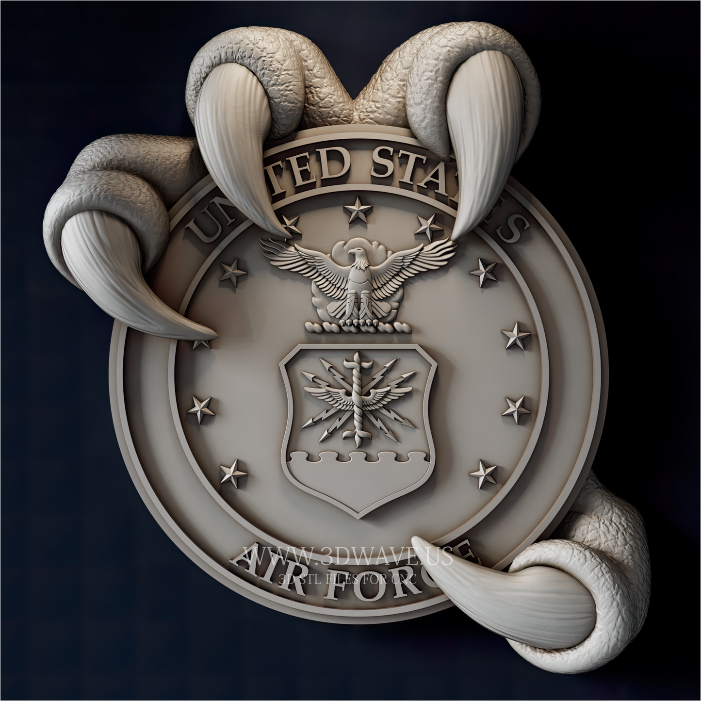 US Air Force STL File | Eagle Military Relief CNC Model | Router Carving Download