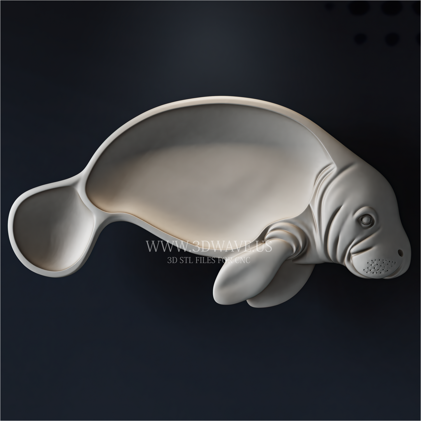 Manatee STL File | Sea Cow Serving Tray CNC Model
