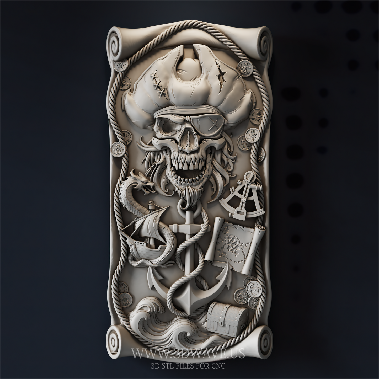 Pirate Skull STL File | 3dwave.us