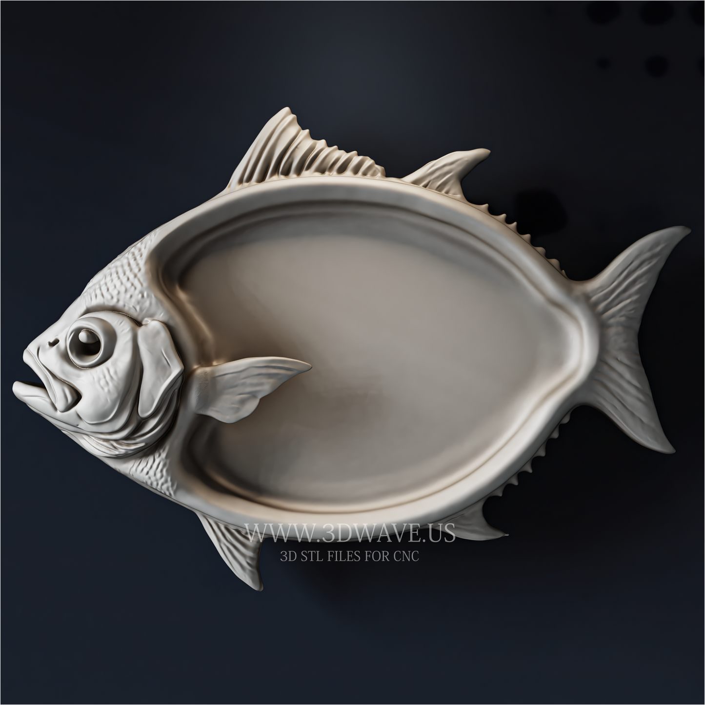 Fish Tray STL File | Ocean Serving Tray CNC Model