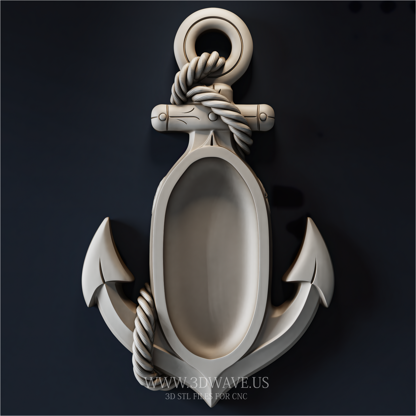 Anchor STL File | Nautical Serving Tray CNC Model