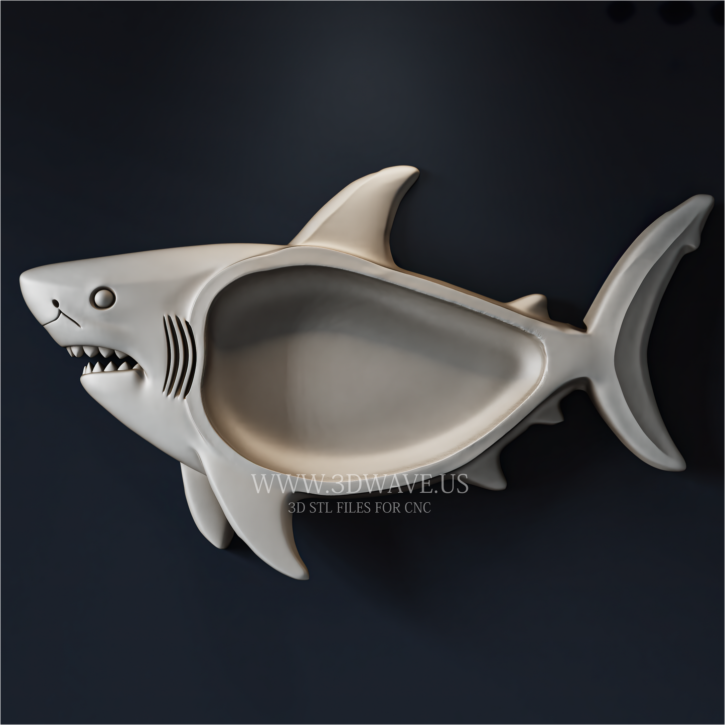 Shark STL File | Shark Serving Tray CNC Model