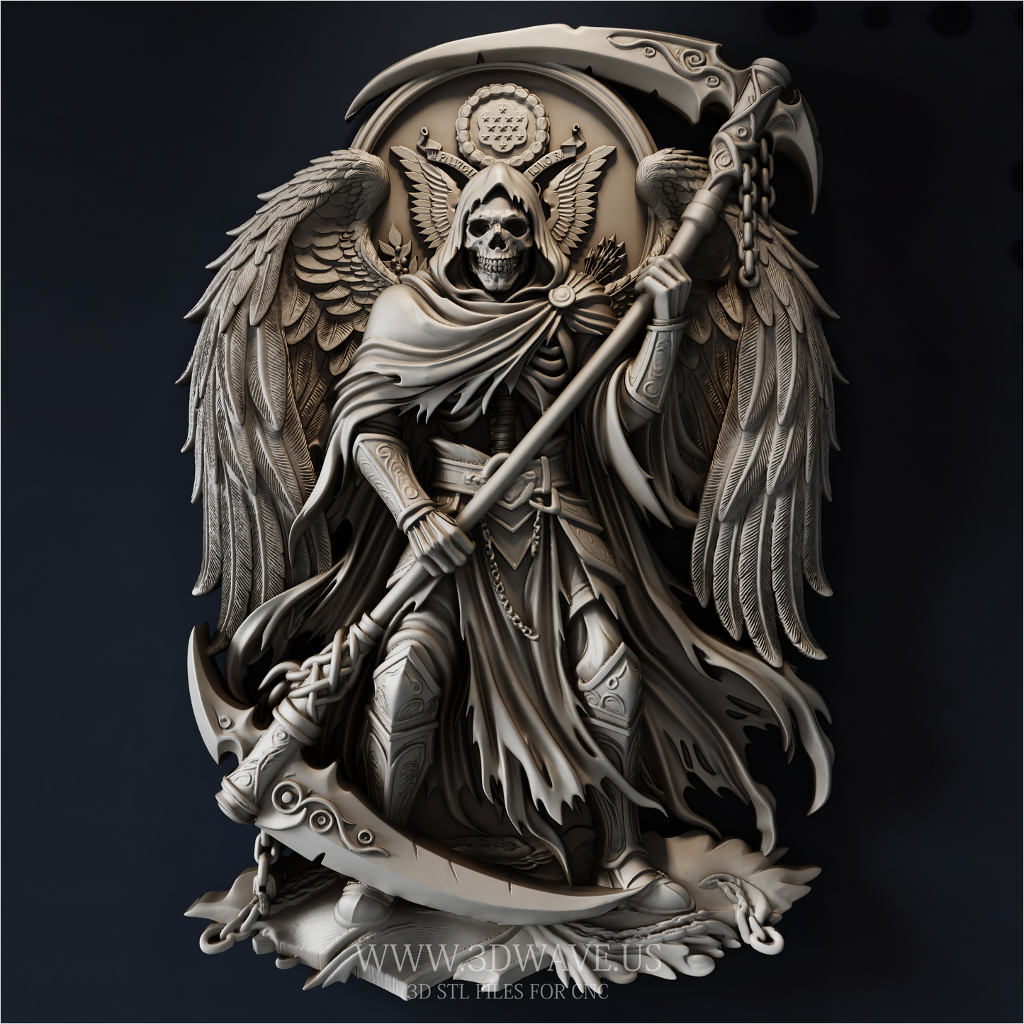 American Grim Reaper STL File | Angel of Death 3D Relief