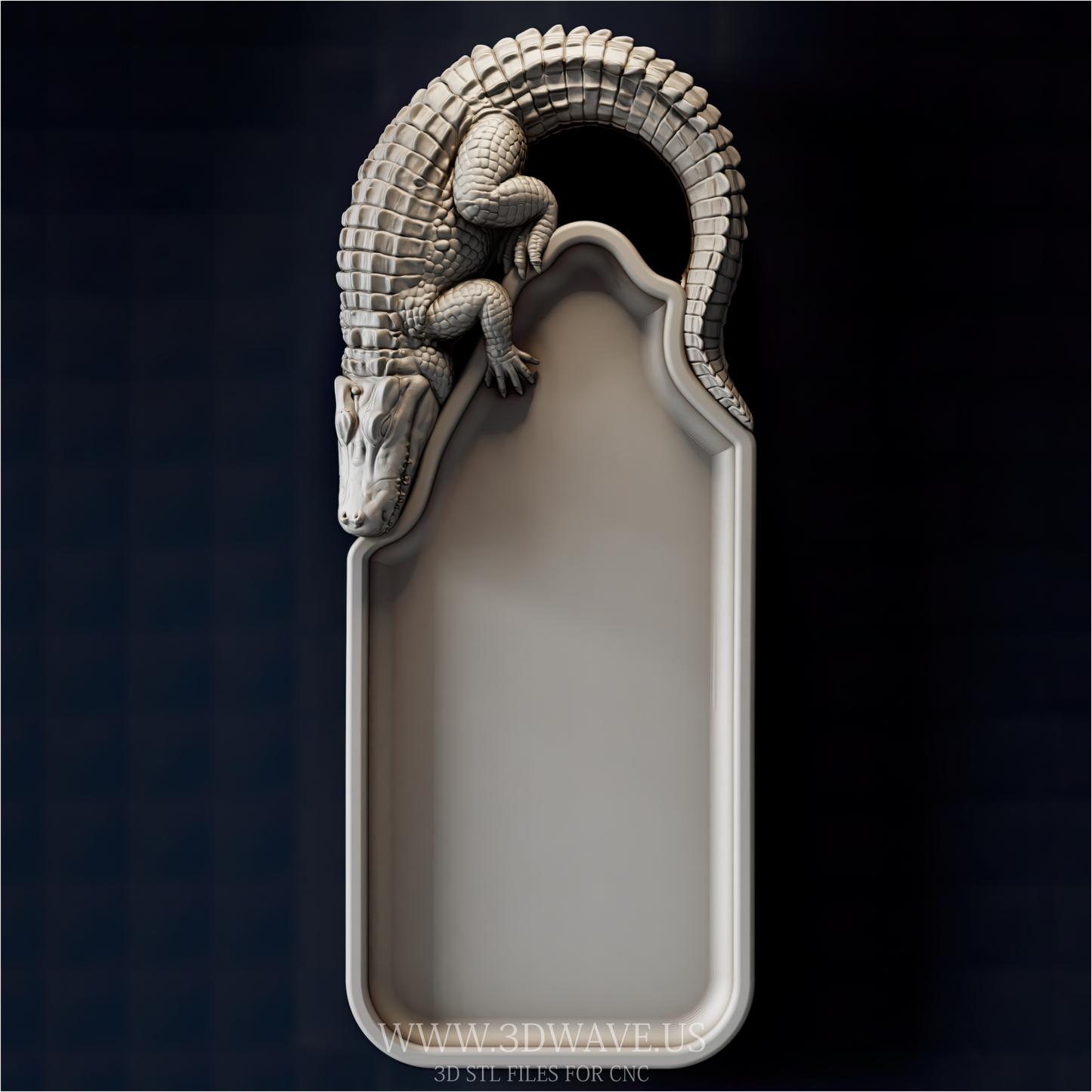Alligator Serving Tray STL | Crocodile Charcuterie Board CNC File | Snack Tray