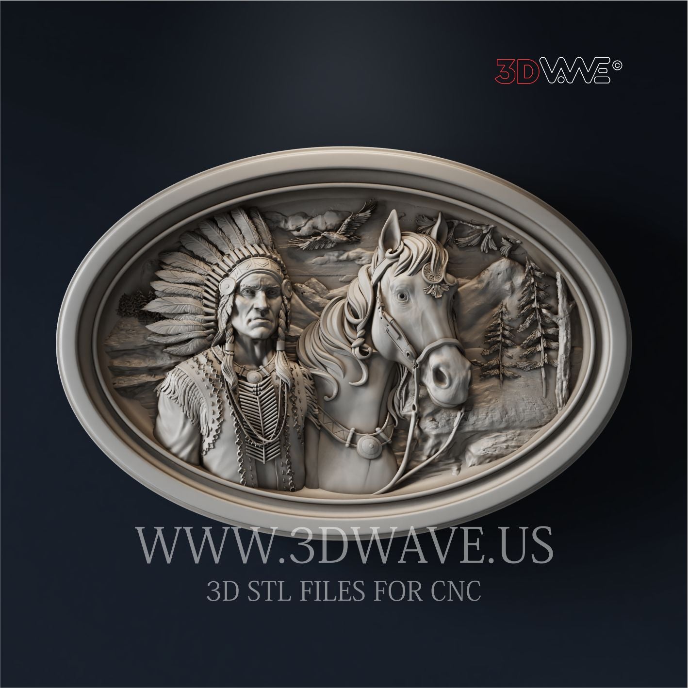 NATIVE AMERICAN 3d stl files for CNC