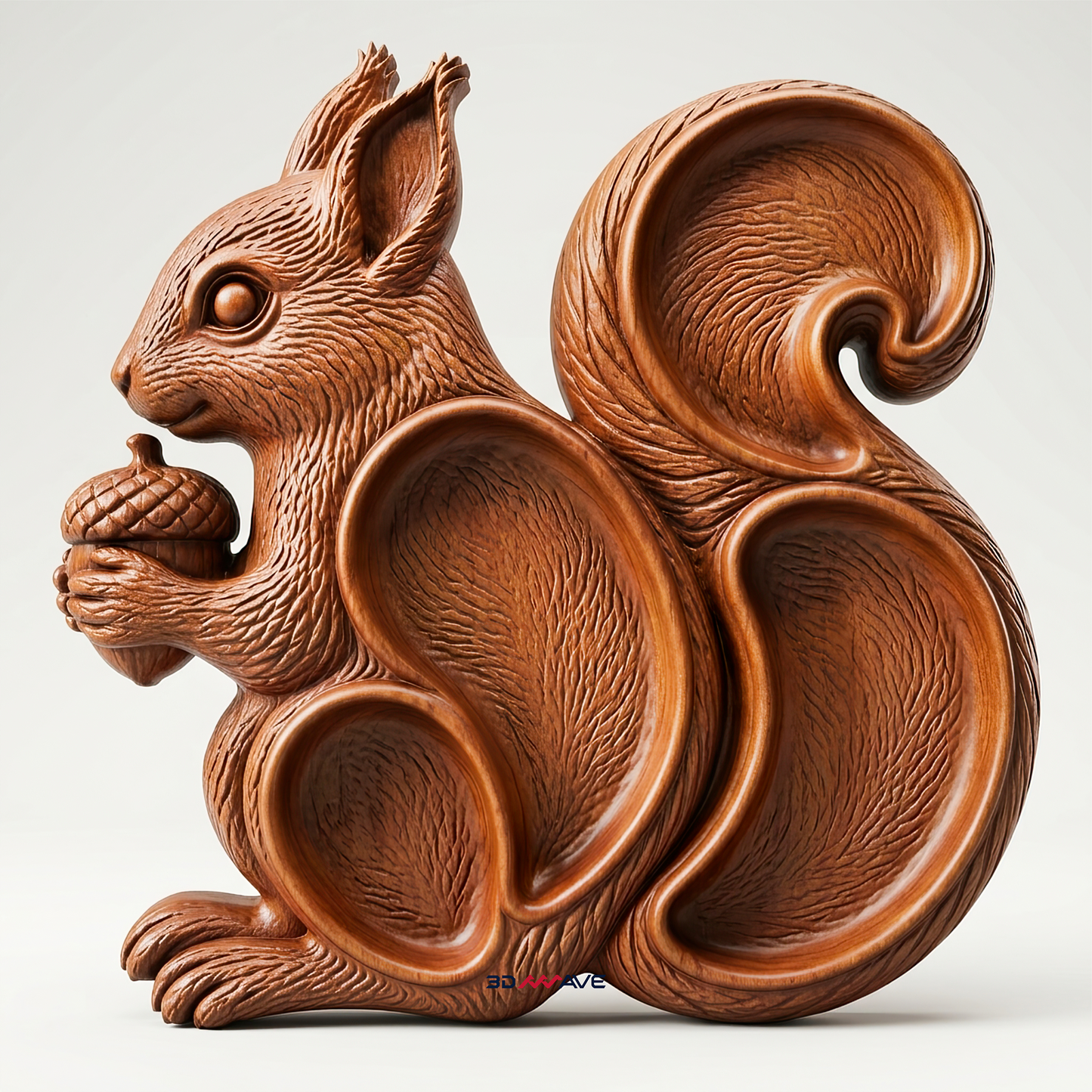 Squirrel Tray STL file for CNC router wood carving