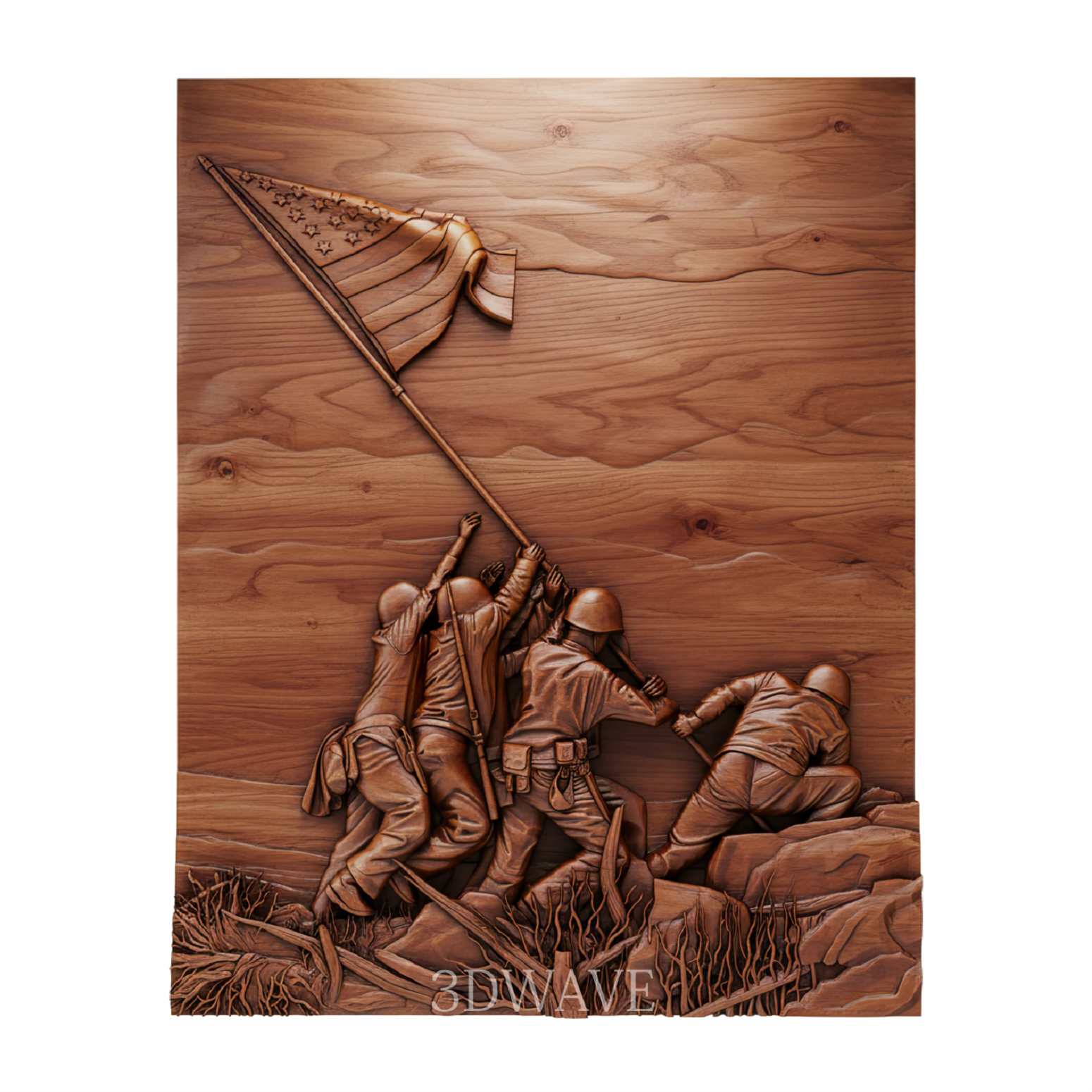 Iwo Jima Flag Raising - 3D Model for CNC | WWII Memorial Wood