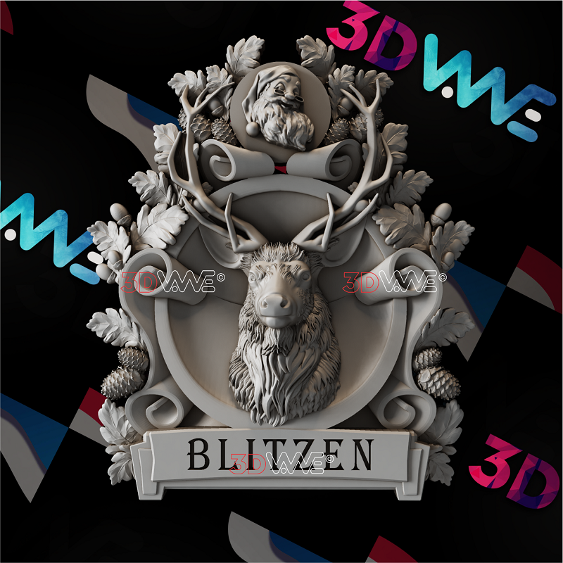 SANTA CLAUS & REINDEER 3d stl 3DWave.us