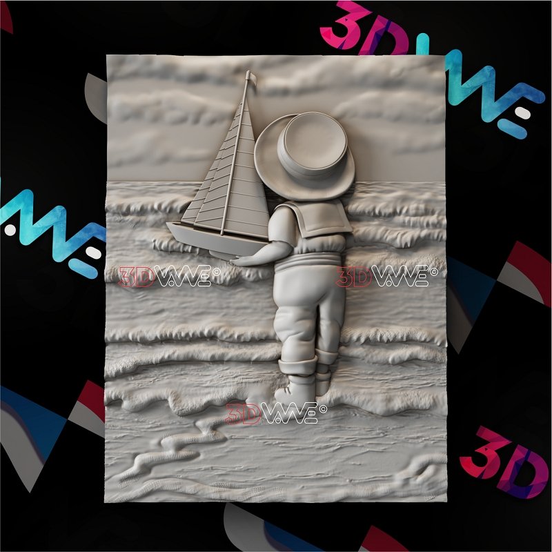 A BOY AND SEA 3d stl 3DWave.us