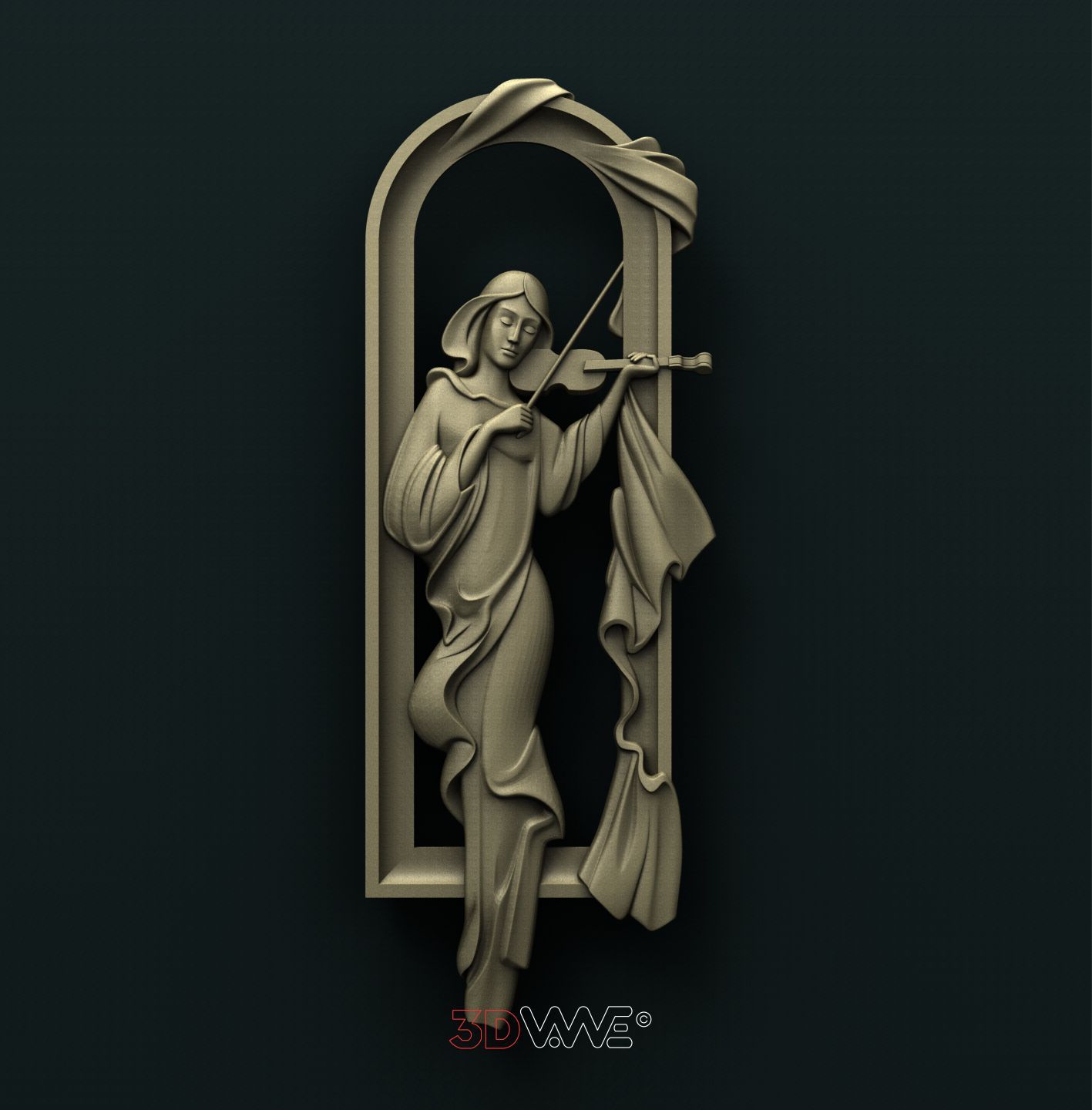 A GIRL WITH VIOLIN 3D STL 3DWave