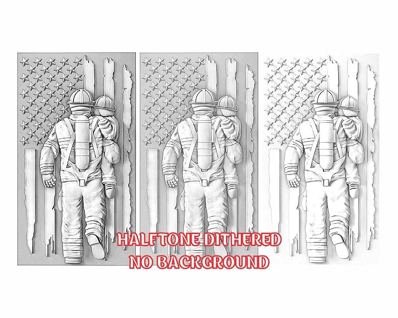 American firefighter 3d illusion & laser-ready file 3DWave.us