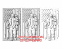Thumbnail for American firefighter 3d illusion & laser-ready file 3DWave.us