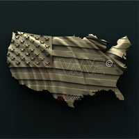 Thumbnail for AMERICAN WAVING FLAG 3D STL 3DWave