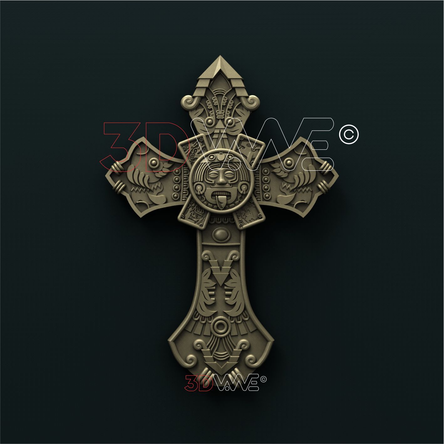 AZTEC CROSS 3D STL 3DWave