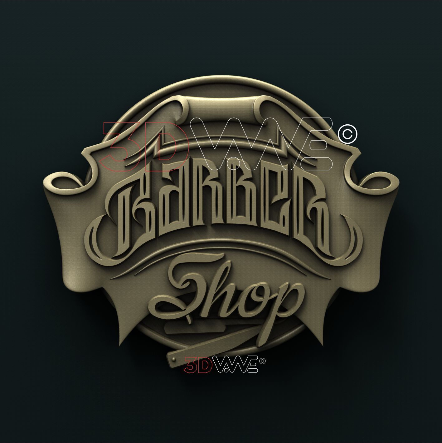 BARBERSHOP SIGN 3D STL 3DWave