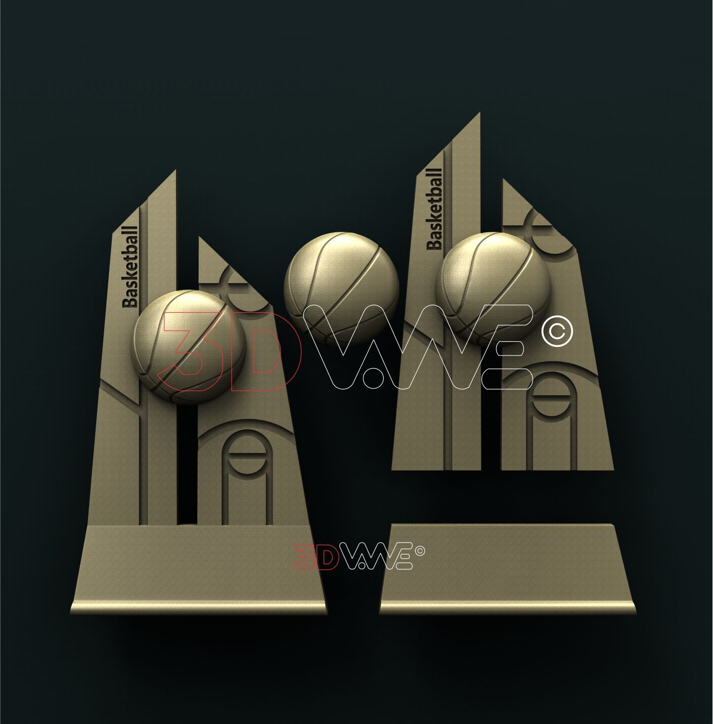 BASKETBALL TROPHY 3D STL 3DWave