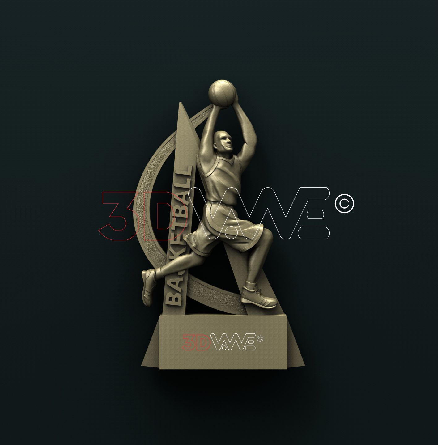 BASKETBALL TROPHY 3D STL 3DWave