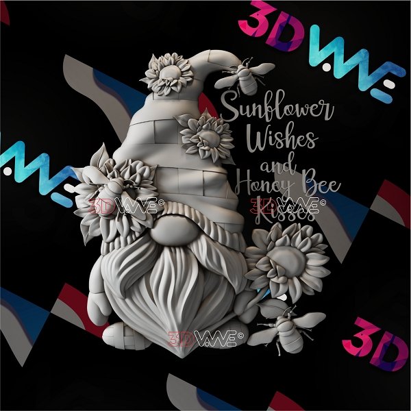 BEE GNOME 3d stl 3DWave.us