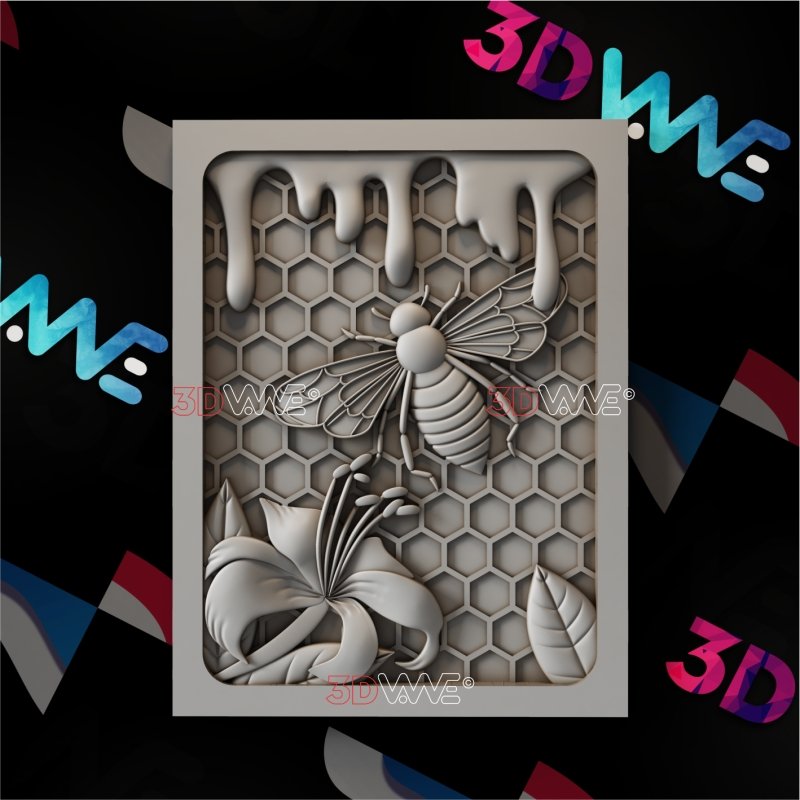 BEE & HONEY 3d stl 3DWave.us