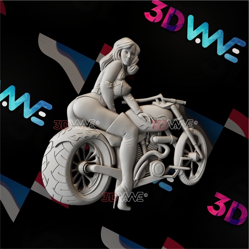 BIKER GIRL 3d stl 3DWave.us