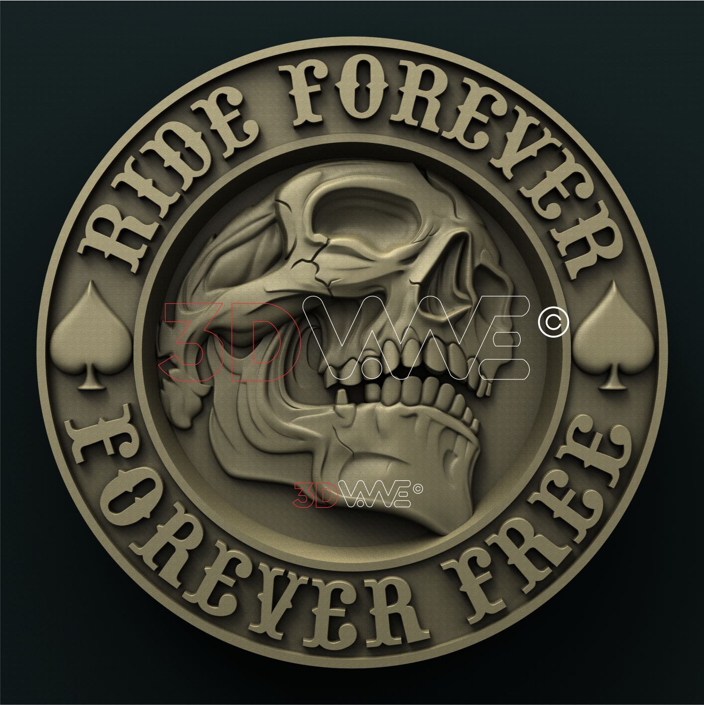 BIKER SKULL 3D STL 3DWave