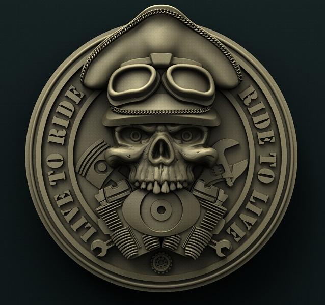 BIKERS MEDALLION 3D STL 3DWave