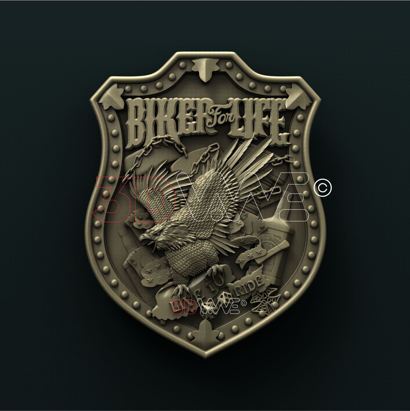 BIKERS SHIELD 3D STL 3DWave