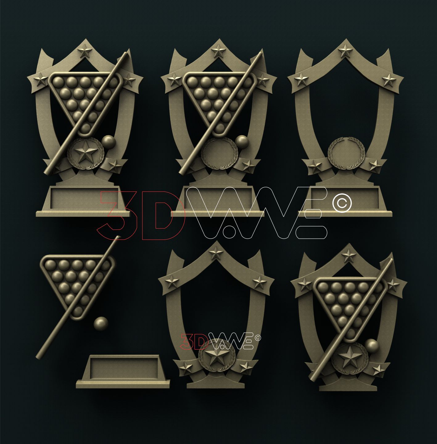 BILLIARD TROPHY 3D STL 3DWave