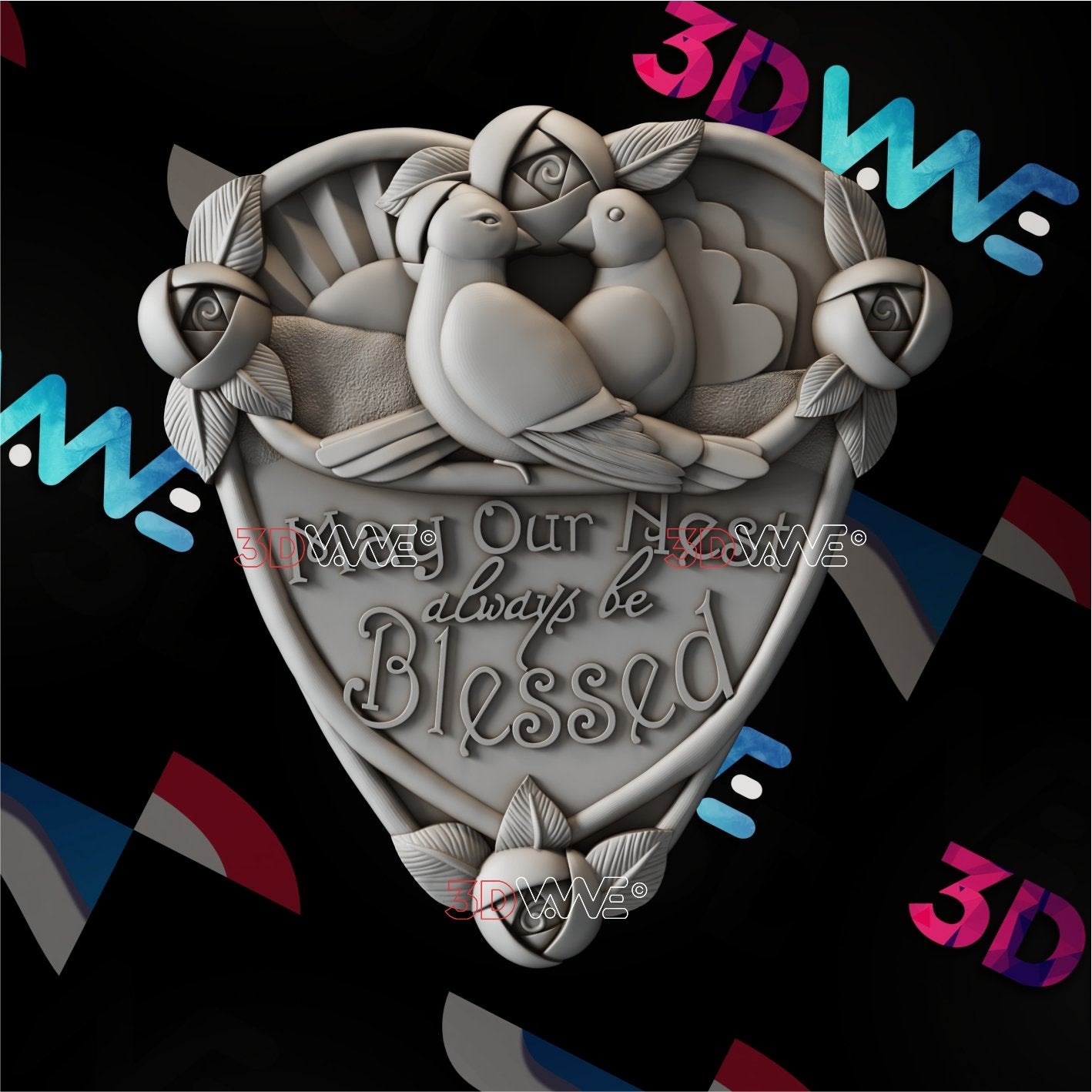 BLESSED HOUSE SIGN 3d stl 3DWave.us