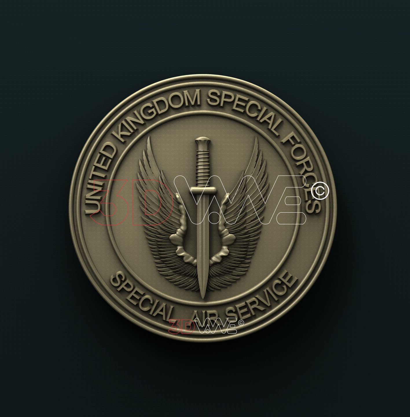 BRITISH SAS PATCH 3D STL 3DWave