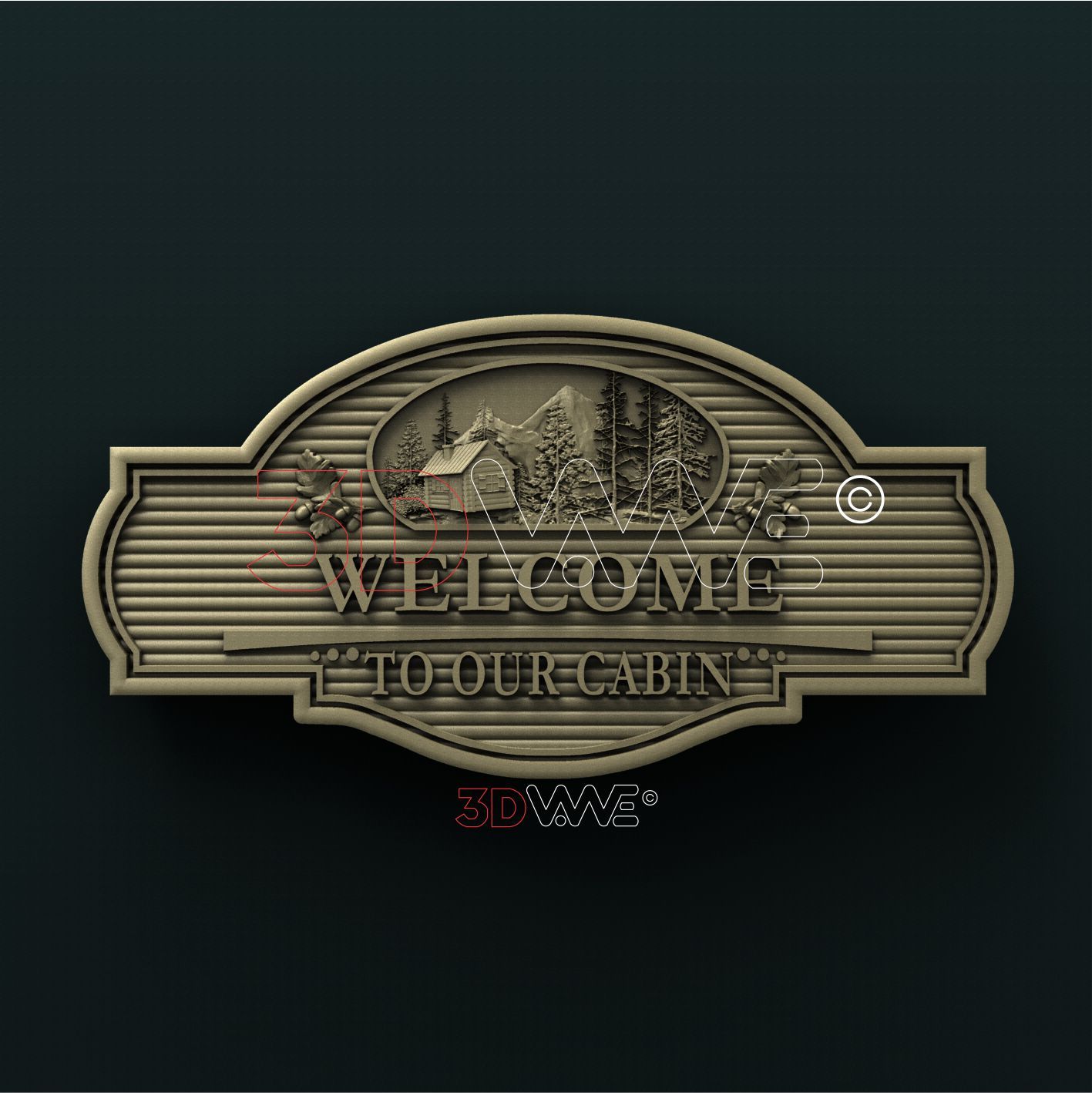 CABIN WELCOME SIGN 3D STL 3DWave