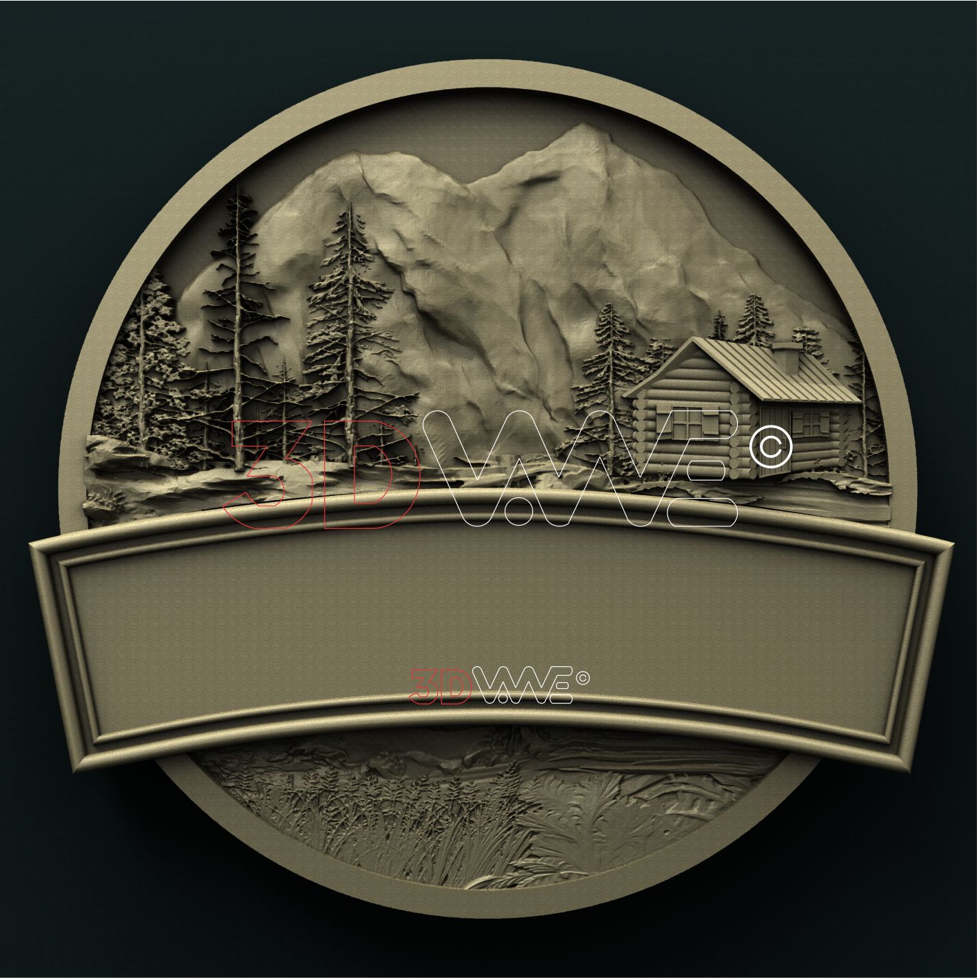 CABIN WELCOME SIGN, BLANK 3D STL 3DWave