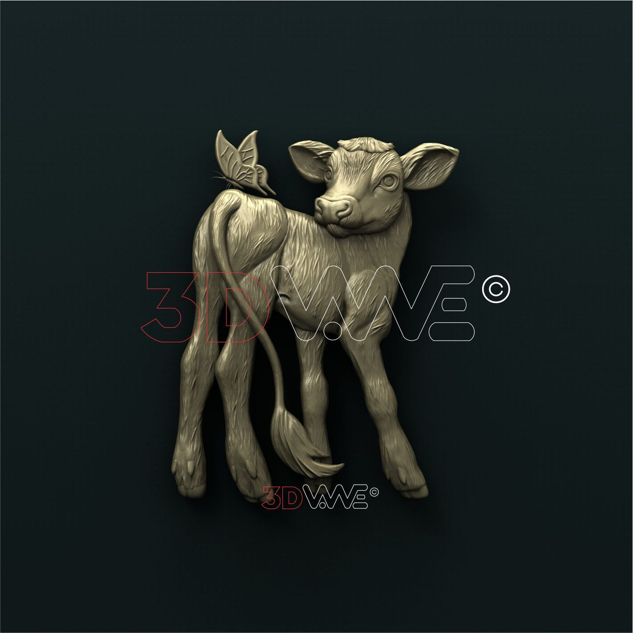 CALF AND BUTTERFLY 3D STL 3DWave