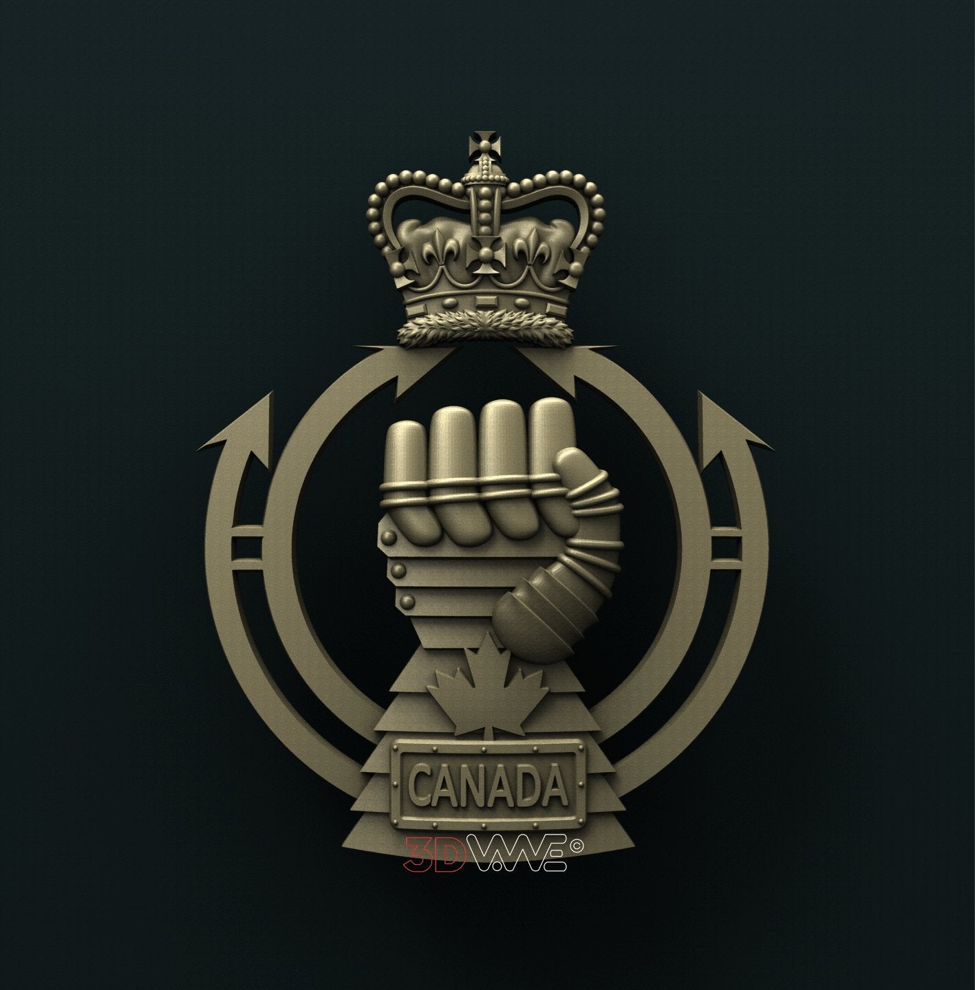 CANADIAN ARMY, ARMOUR BRANCH 3D STL 3DWave