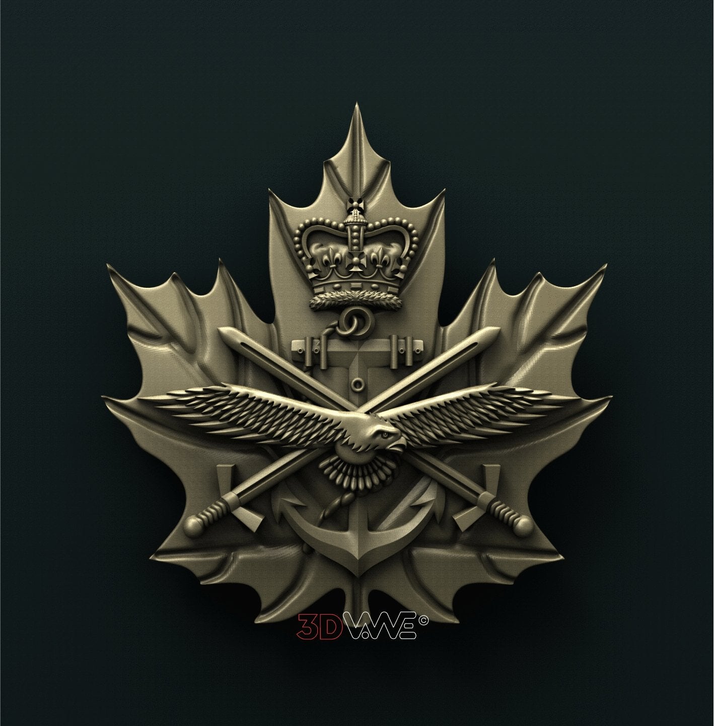 CANADIAN FORCES, CADET INSTRUCTORS CADRE BADGE 3D STL 3DWave
