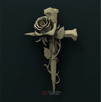 Thumbnail for CROSS WITH A ROSE 3D STL 3DWave