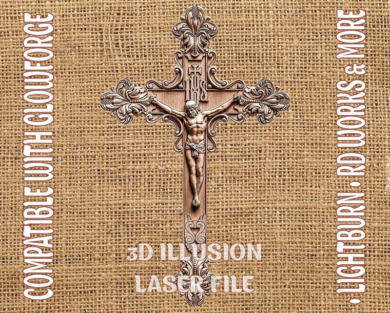 CRUCIFIXION 3d illusion & laser-ready file 3DWave.us