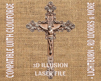 Thumbnail for CRUCIFIXION 3d illusion & laser-ready file 3DWave.us