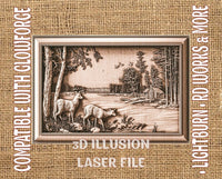 Thumbnail for Deers 3d illusion & laser-ready files - 3DWave.us