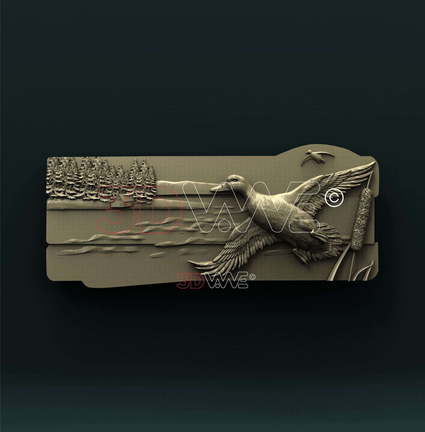 DUCKS ON LAKE 3D STL 3DWave