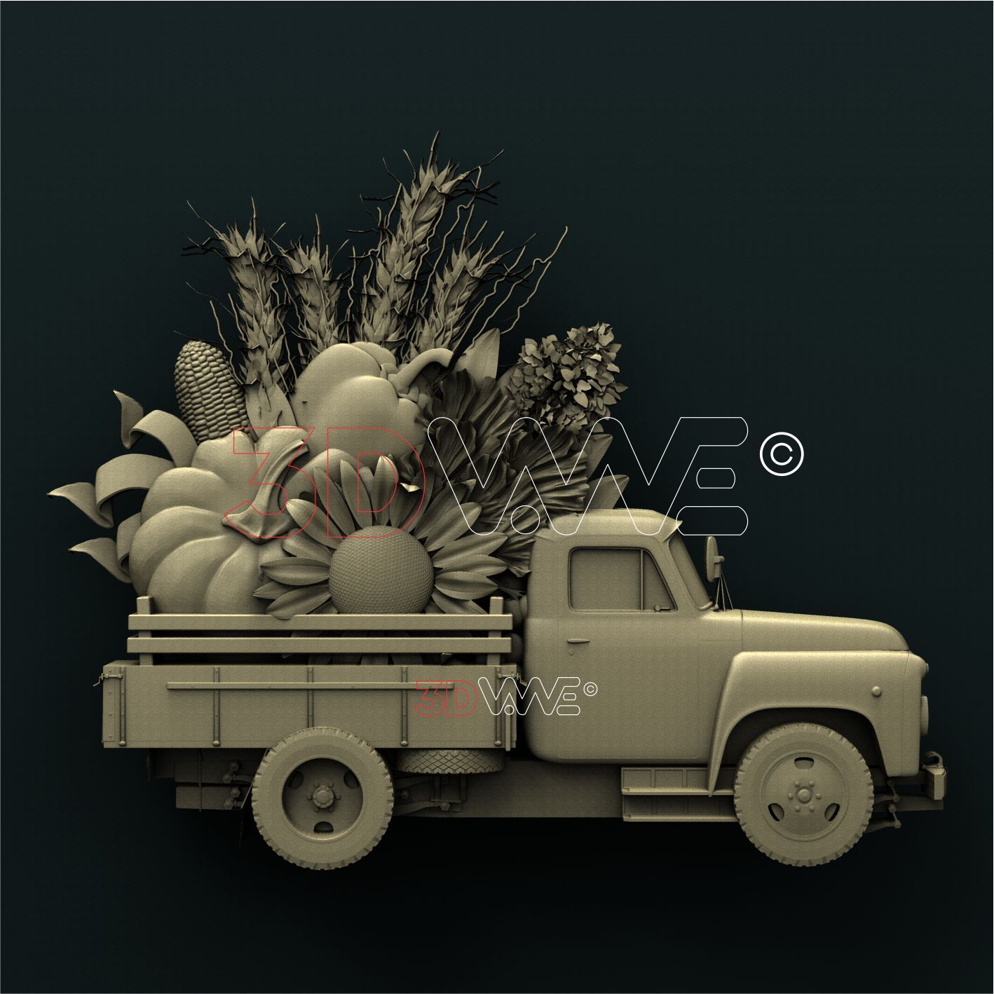 FARMER TRUCK 3D STL 3DWave