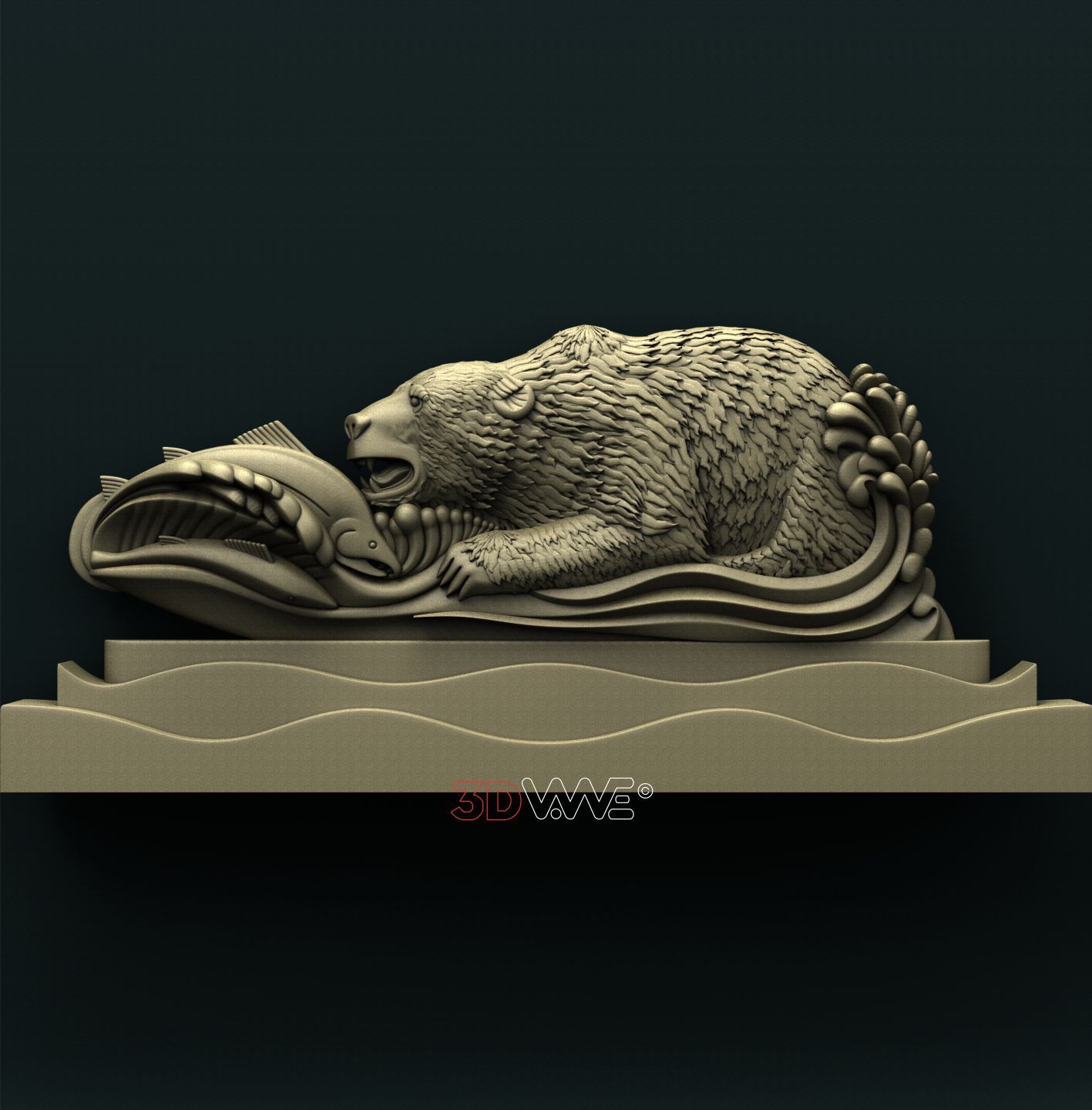 FISHING BEAR 3D STL 3DWave