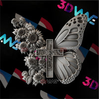 Thumbnail for FLOWERS, BUTTERFLY and CROSS 3d stl 3DWave.us