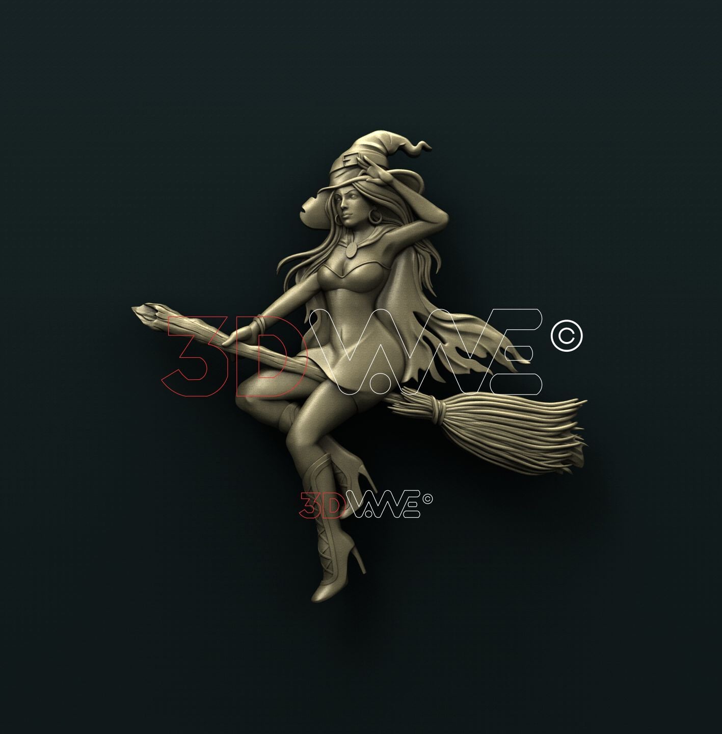 FLYING WITCH 3D STL 3DWave