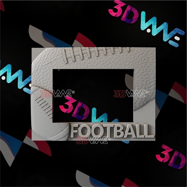 FOOTBALL PICTURE FRAME 3d stl 3DWave.us