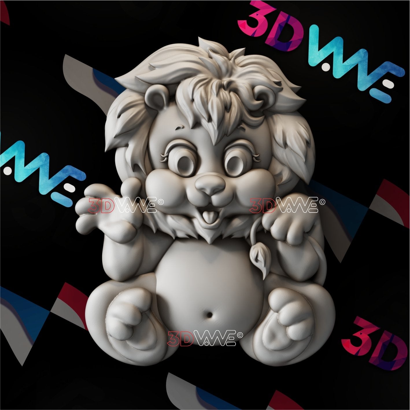 FUNNY LION 3d stl 3DWave.us