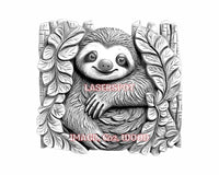 Thumbnail for Funny sloth 3d illusion & laser-ready files - 3DWave.us